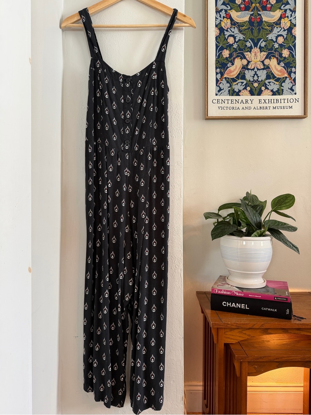 LOFT Black Paidley Jumpsuit size Small